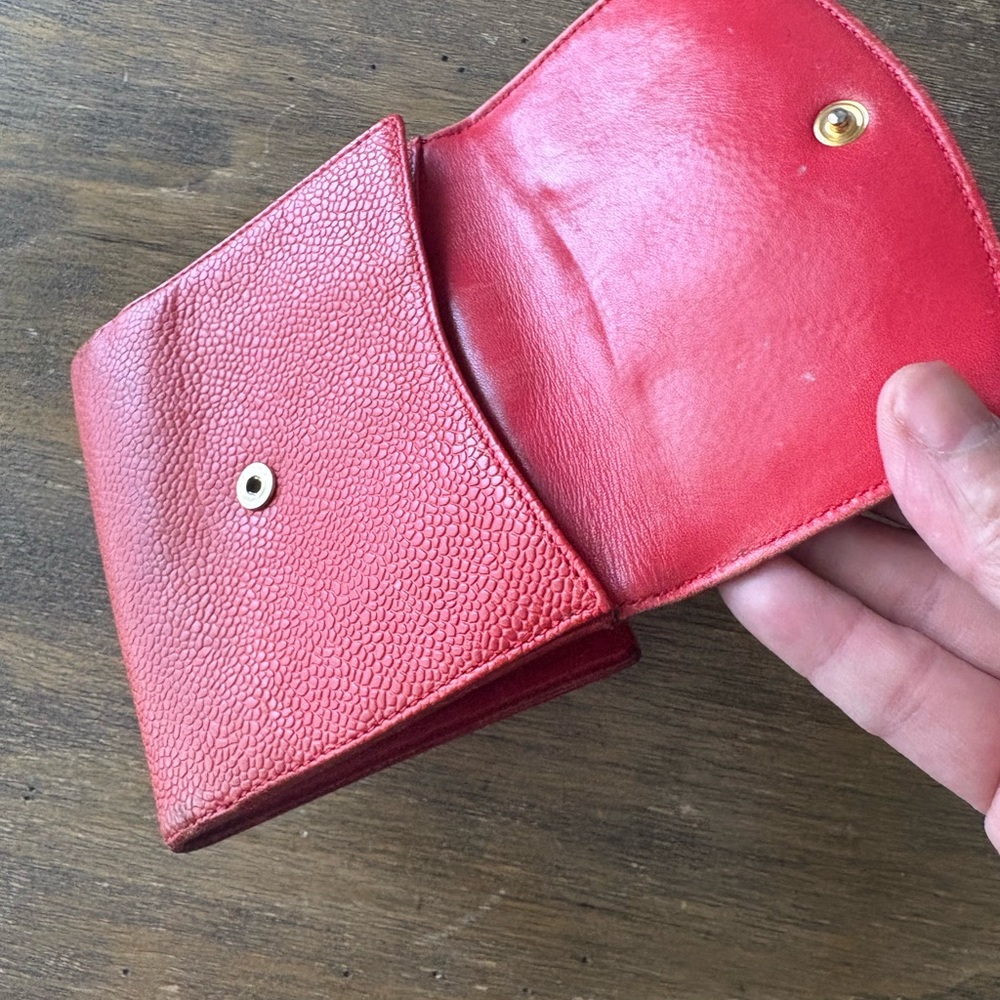VINTAGE CHANEL WALLET Red Italy - Picture 11 of 17